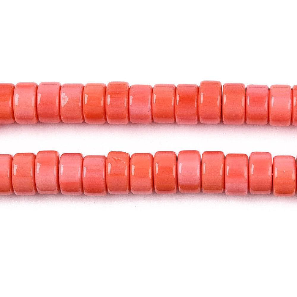 Glaskralen Opaque Plat Rond Zalm 6mm - ±57 stuks-Kralen-Kraaltjes van Renate