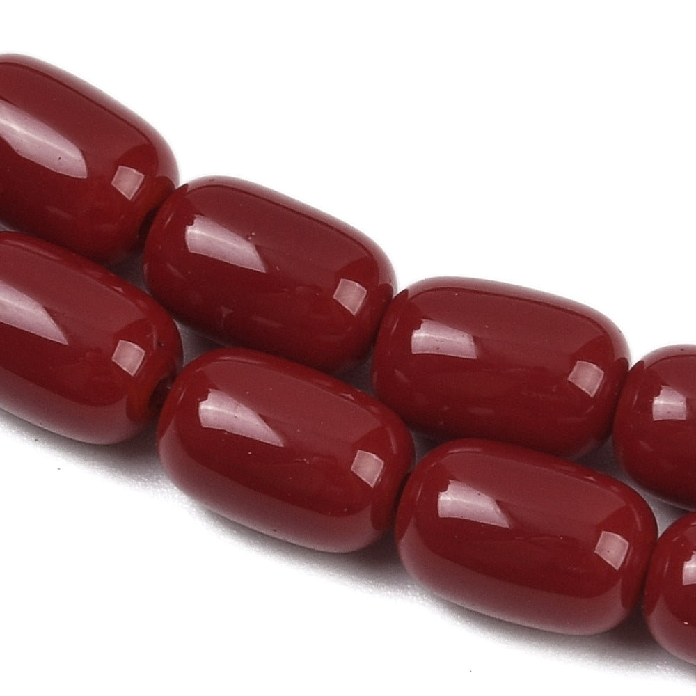 Glaskralen Ovaal Donkerrood 9mm - per 15 stuks-Kralen-Kraaltjes van Renate