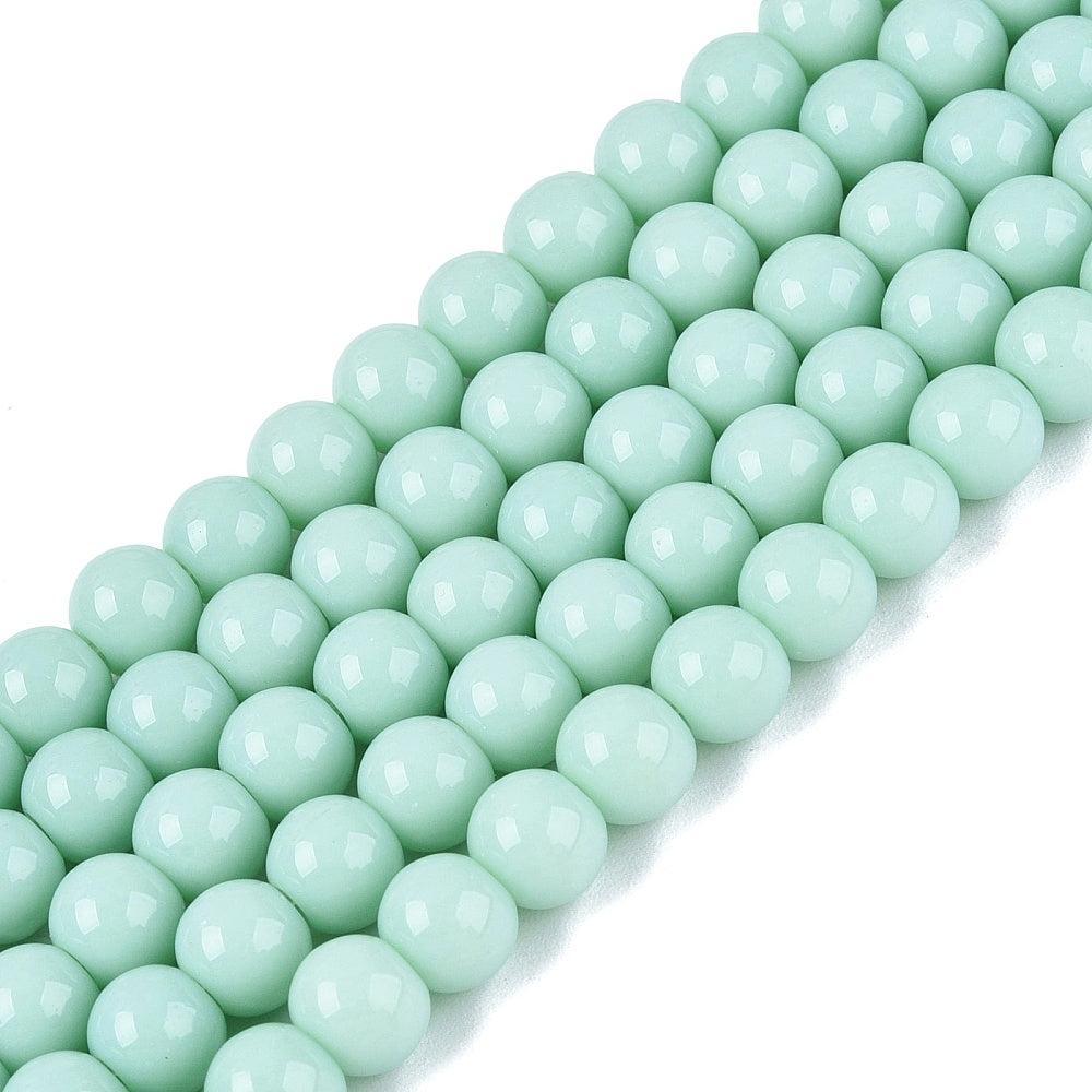 Glaskralen Rond Aquamarijn 6.2mm - ± 34 stuks-Kralen-Kraaltjes van Renate