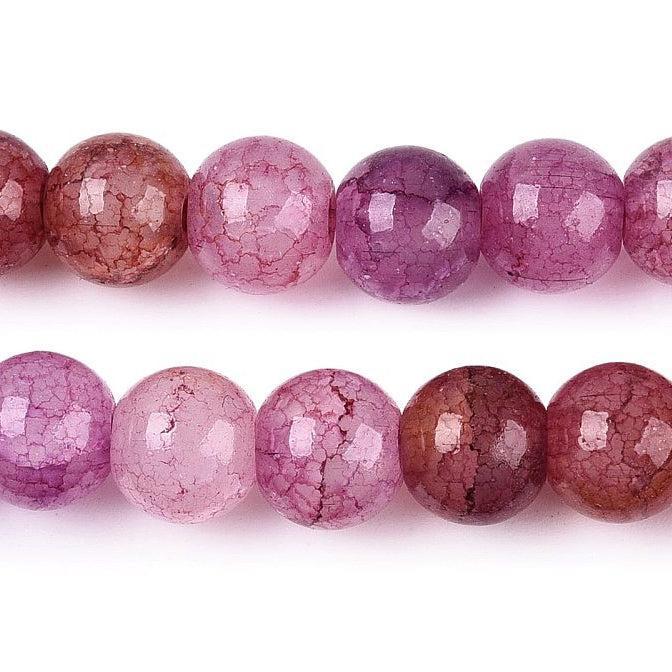 Glaskralen Rond Crackle Licht Lila Paars 8mm - per 25 stuks kopie-Kralen-Kraaltjes van Renate