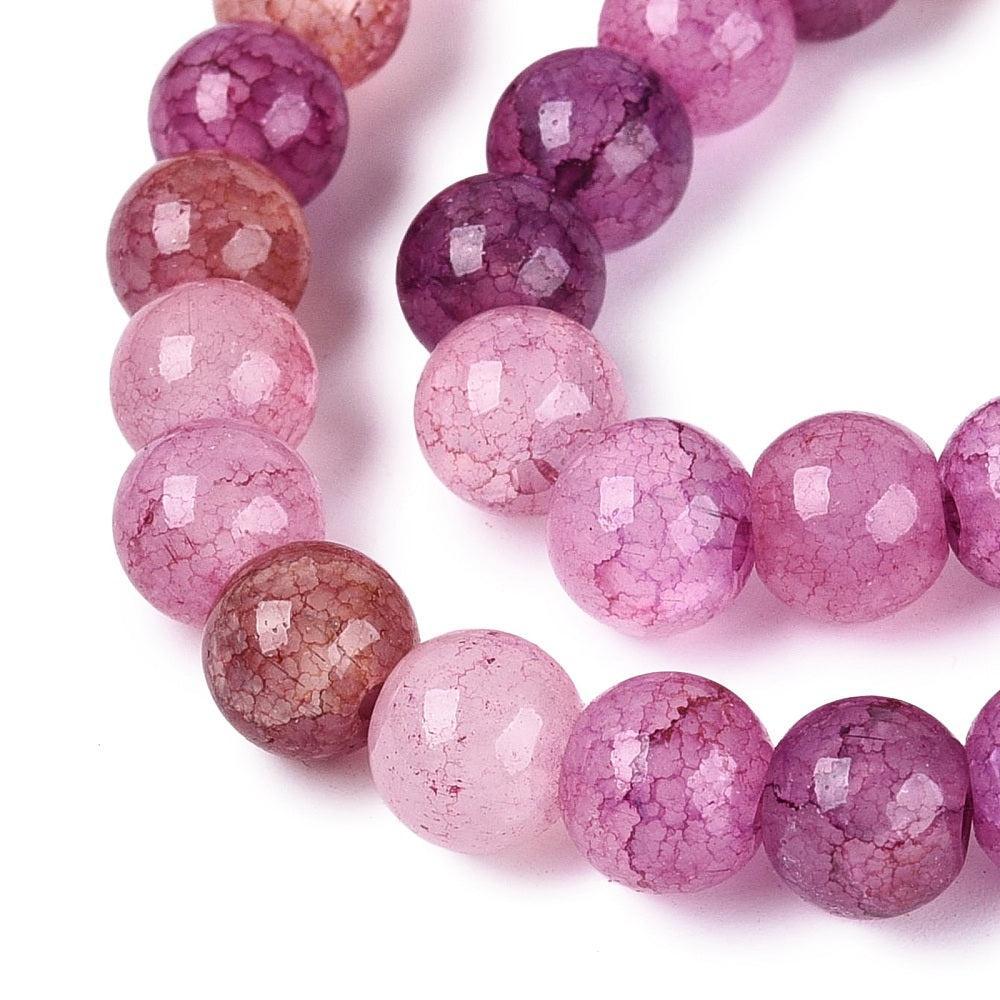 Glaskralen Rond Crackle Licht Lila Paars 8mm - per 25 stuks kopie-Kralen-Kraaltjes van Renate