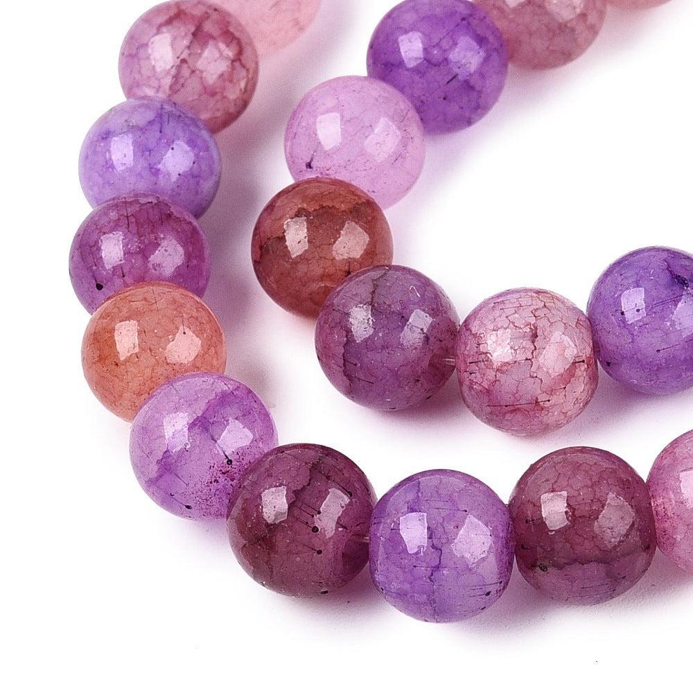 Glaskralen Rond Crackle Lila / Violet Paars 8mm - per 25 stuks kopie-Kralen-Kraaltjes van Renate