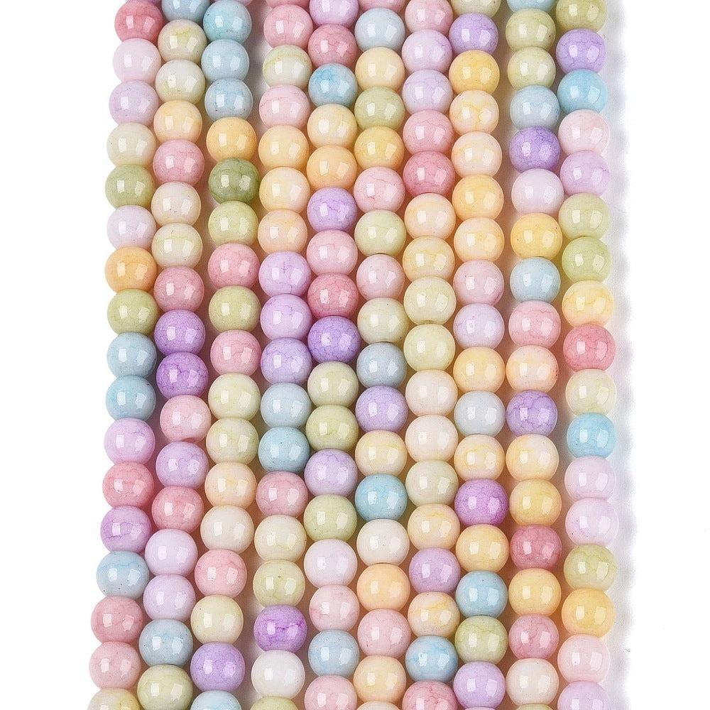 Glaskralen Rond Crackle Multicolor 6mm - ±70 stuks-Kralen-Kraaltjes van Renate