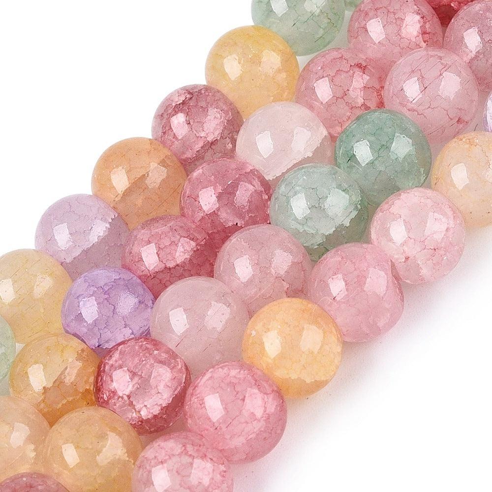 Glaskralen Rond Crackle Multicolor 8mm - per 25 stuks kopie-Kralen-Kraaltjes van Renate