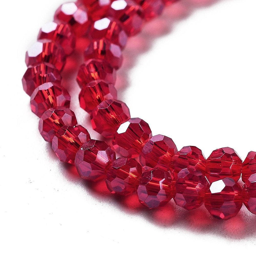 Glaskralen Rond Donker Rood 3mm - ± 160 stuks-Kraaltjes van Renate