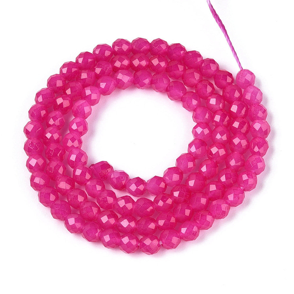 Glaskralen Rond Felroze 4mm - ± 48 stuks-Kralen-Kraaltjes van Renate