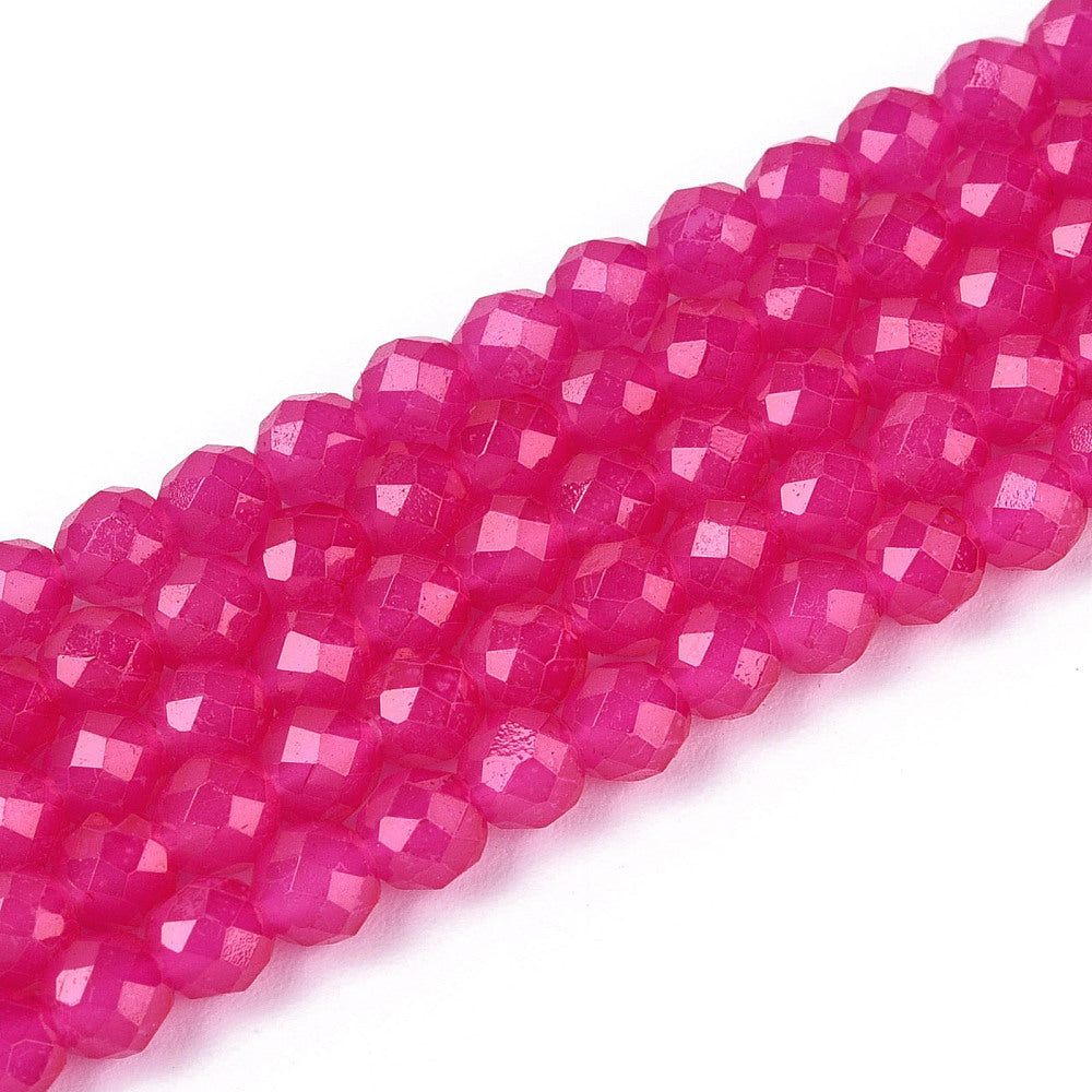Glaskralen Rond Felroze 4mm - ± 48 stuks-Kralen-Kraaltjes van Renate