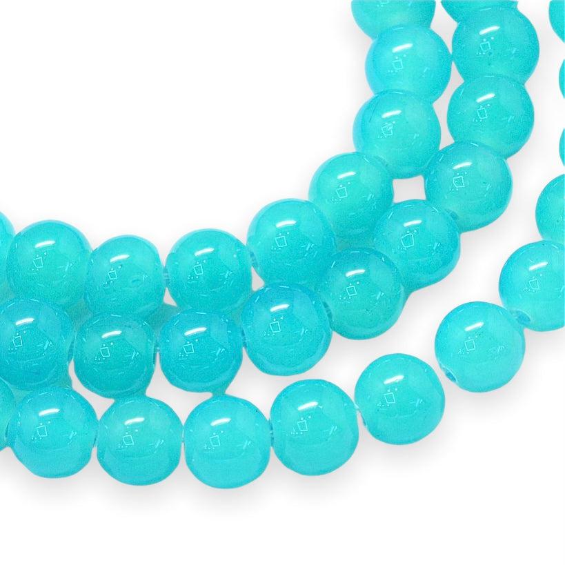 Glaskralen Shine blauw 6mm ±140 stuks-Kralen-Kraaltjes van Renate