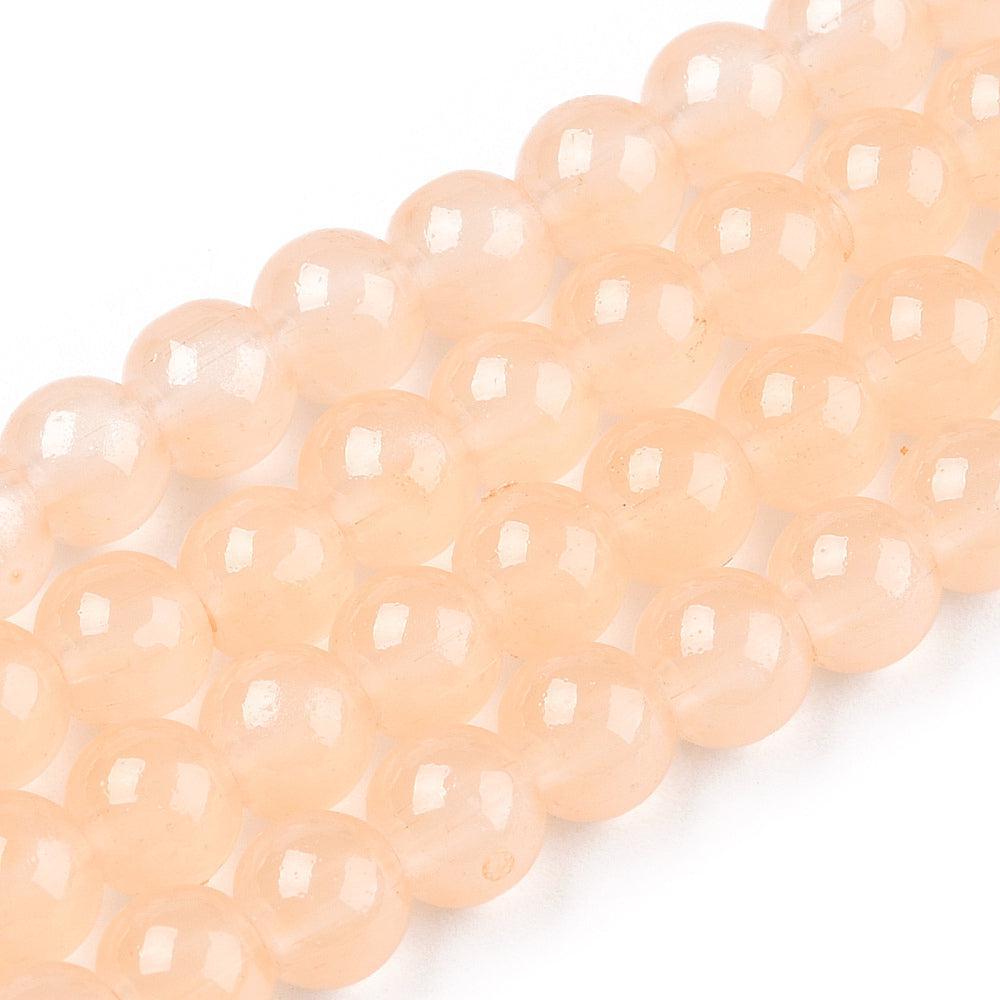 Glaskraal opaal light peach 6mm - ±140 stuks-Kralen-Kraaltjes van Renate