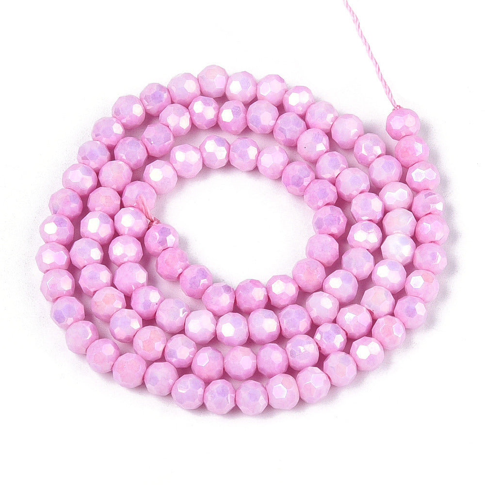 Glaskralen Rond Lichtroze 4mm - ± 50 stuks-Kralen-Kraaltjes van Renate
