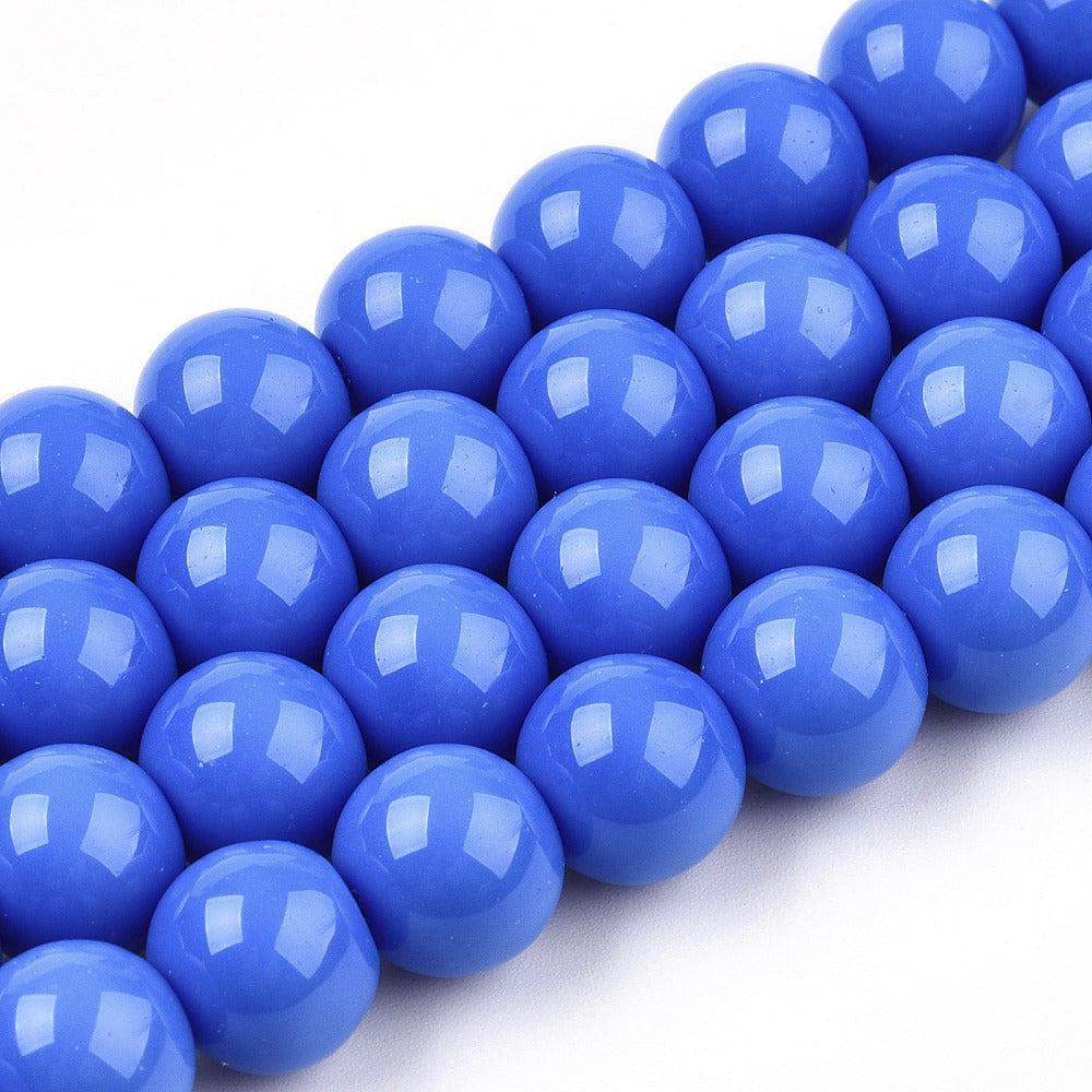 Glaskralen Rond Royal Blauw 6.2mm - ± 34 stuks-Kralen-Kraaltjes van Renate