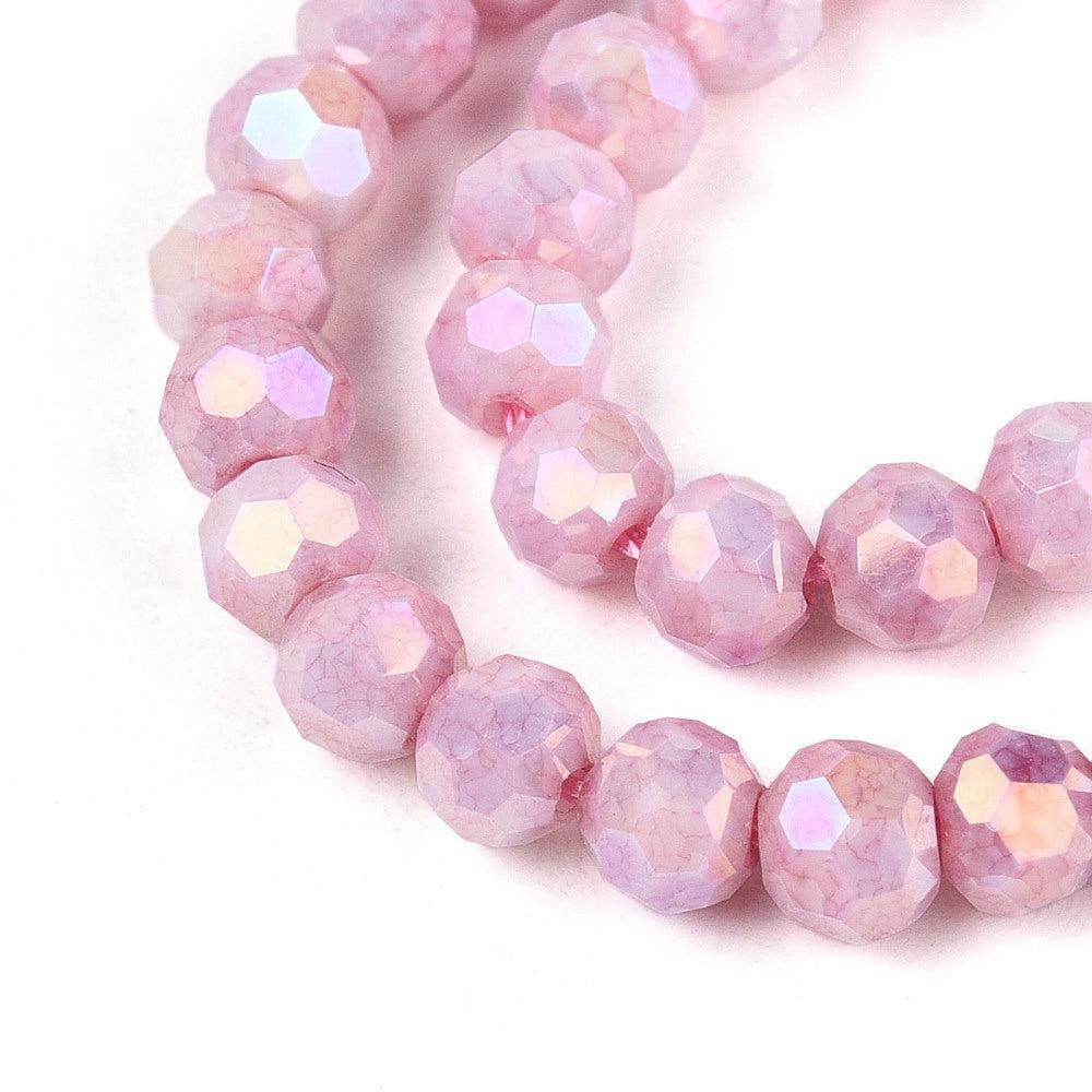 Glaskralen Rond Roze 4mm - ± 50 stuks-Kralen-Kraaltjes van Renate