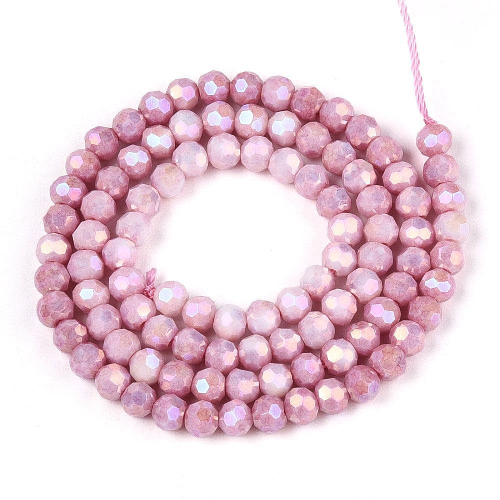 Glaskralen Rond Roze 4mm - ± 50 stuks-Kralen-Kraaltjes van Renate