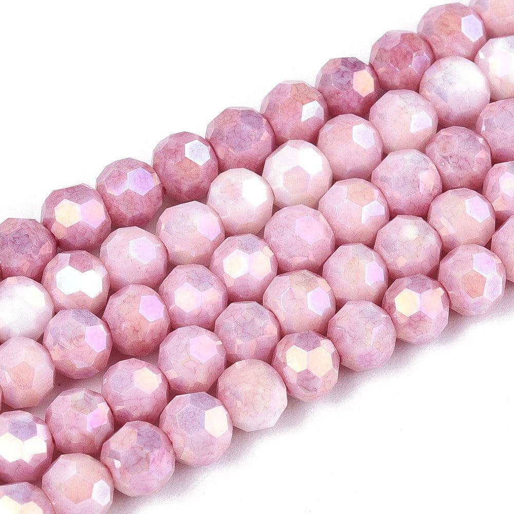 Glaskralen Rond Roze 4mm - ± 50 stuks-Kralen-Kraaltjes van Renate