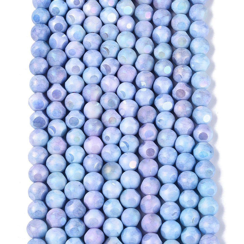 Glaskralen Rond facet AB Cornflower Blue Ombre 8mm - 15 stuks kopie-Kralen-Kraaltjes van Renate