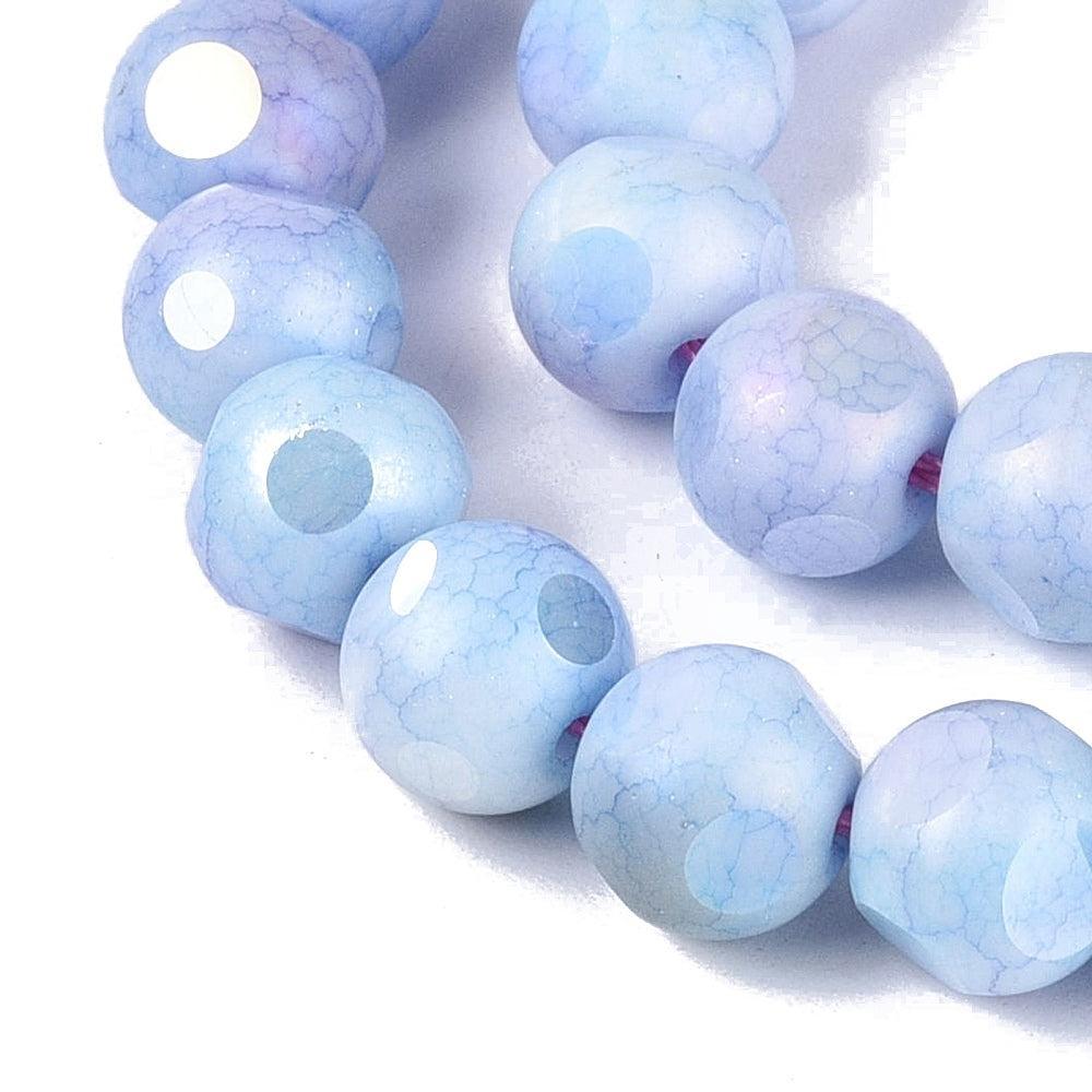 Glaskralen Rond facet AB Cornflower Blue Ombre 8mm - 15 stuks kopie-Kralen-Kraaltjes van Renate