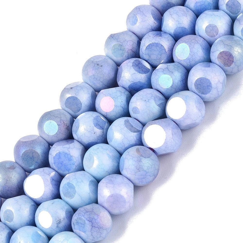 Glaskralen Rond facet AB Cornflower Blue Ombre 8mm - 15 stuks kopie-Kralen-Kraaltjes van Renate