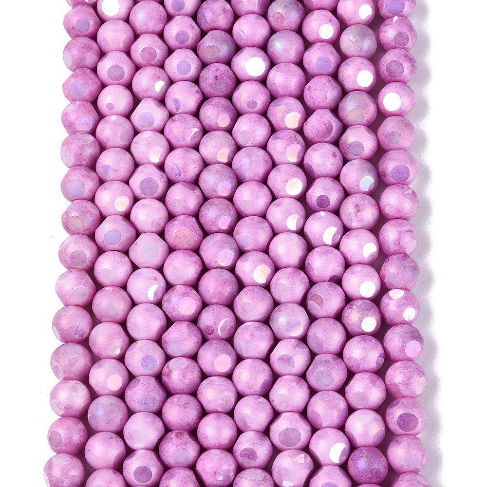 Glaskralen Rond facet AB Violet Ombre 8mm - 15 stuks kopie-Kralen-Kraaltjes van Renate