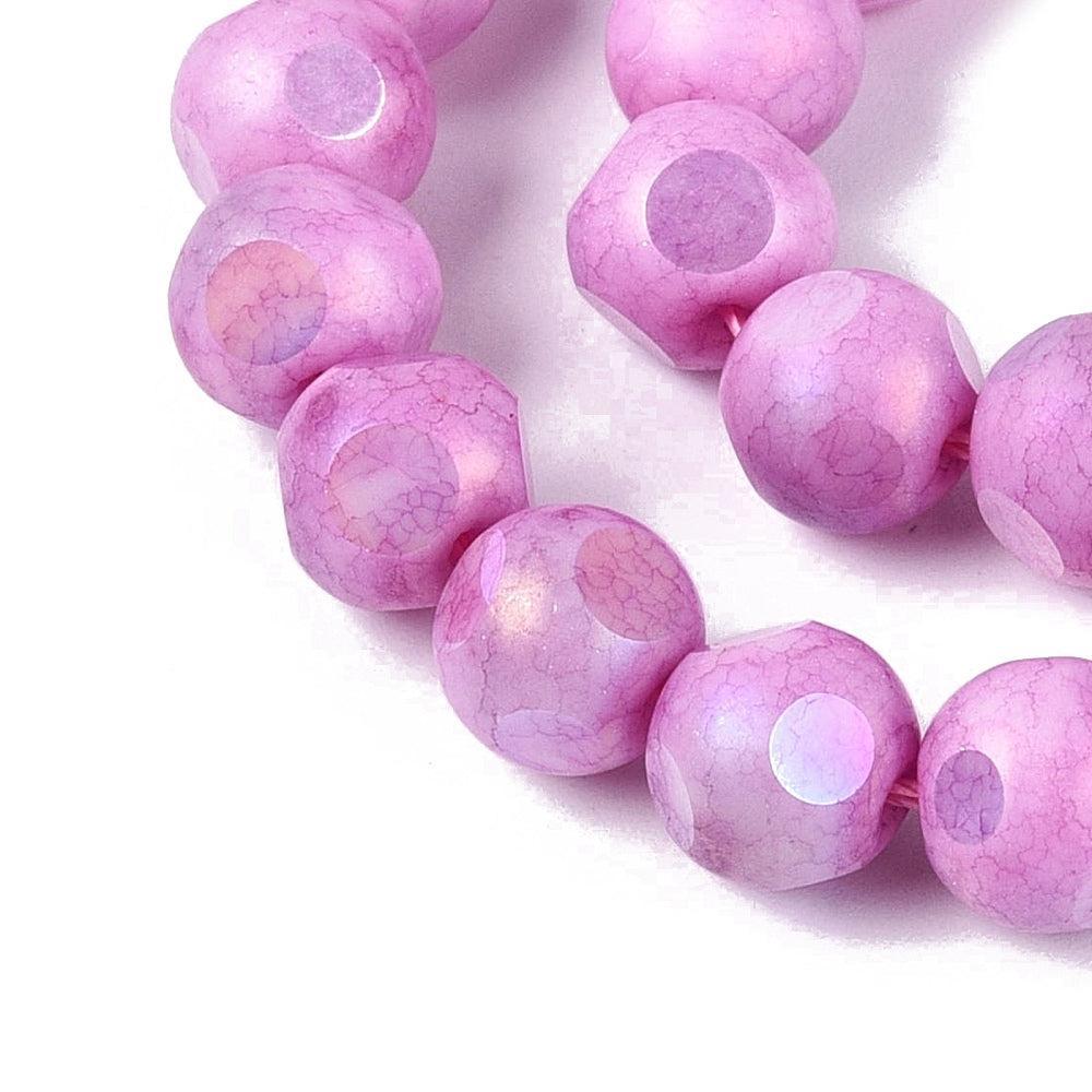 Glaskralen Rond facet AB Violet Ombre 8mm - 15 stuks kopie-Kralen-Kraaltjes van Renate