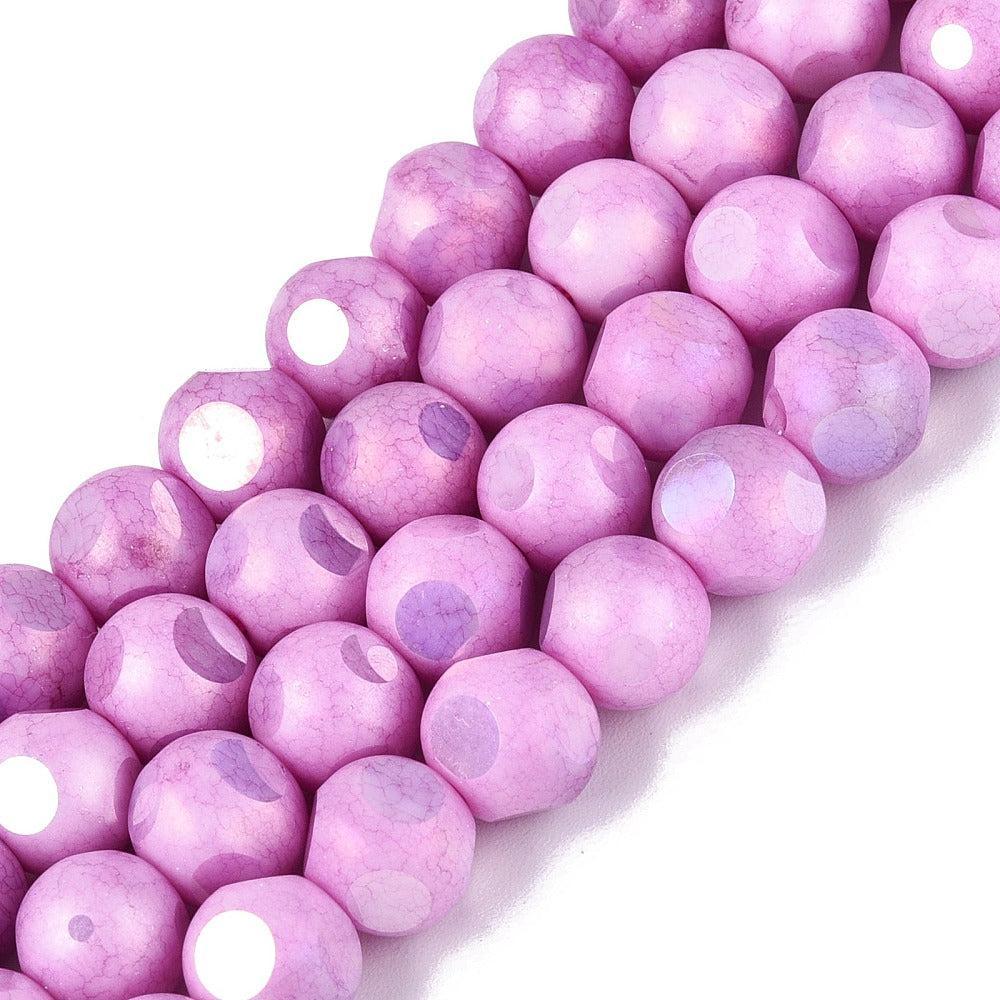 Glaskralen Rond facet AB Violet Ombre 8mm - 15 stuks kopie-Kralen-Kraaltjes van Renate