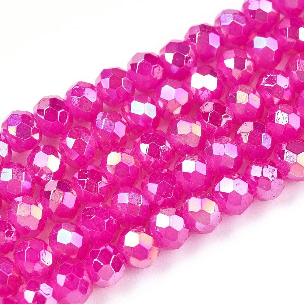 Glaskralen Rondel AB Fuchsia 4x3.5mm - ± 54 stuks-Kralen-Kraaltjes van Renate