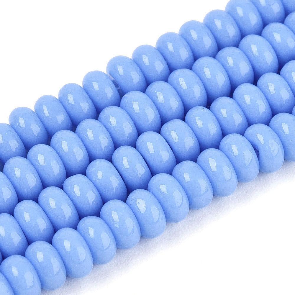 Glaskralen Rondel Blauw 4x2.5mm - per halve streng-Kralen-Kraaltjes van Renate