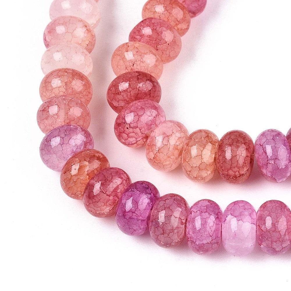 Glaskralen Rondel Edelsteen Look Multicolor 8x5mm - per 15 stuks-Kralen-Kraaltjes van Renate
