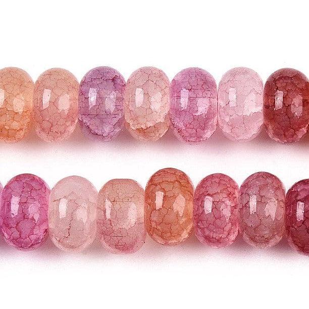 Glaskralen Rondel Edelsteen Look Multicolor 8x5mm - per 15 stuks-Kralen-Kraaltjes van Renate
