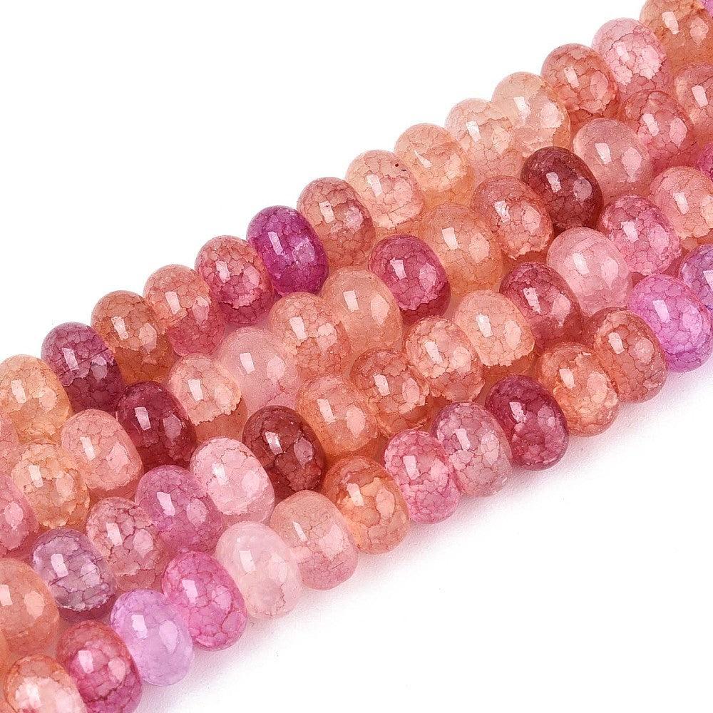 Glaskralen Rondel Edelsteen Look Multicolor 8x5mm - per 15 stuks-Kralen-Kraaltjes van Renate
