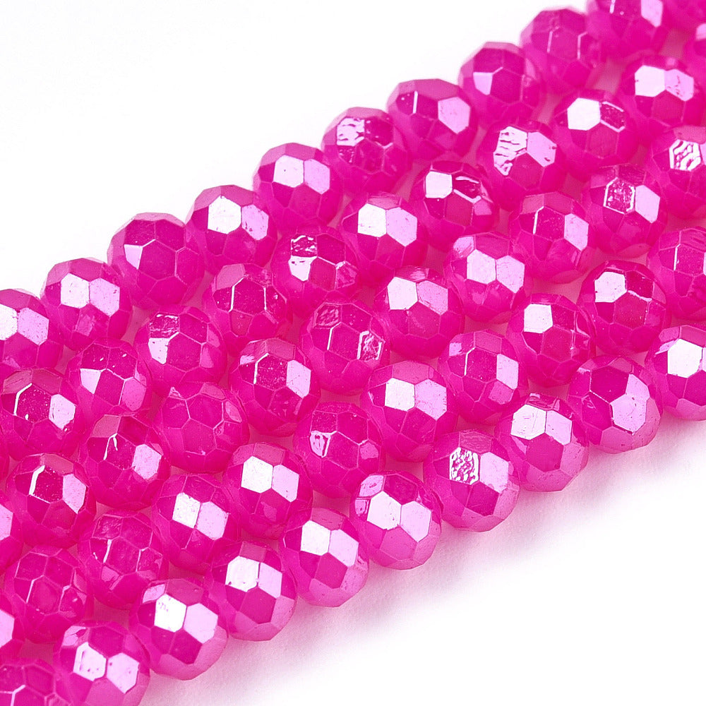 Glaskralen Rondel Fuchsia 4x3.5mm - ± 54 stuks-Kralen-Kraaltjes van Renate