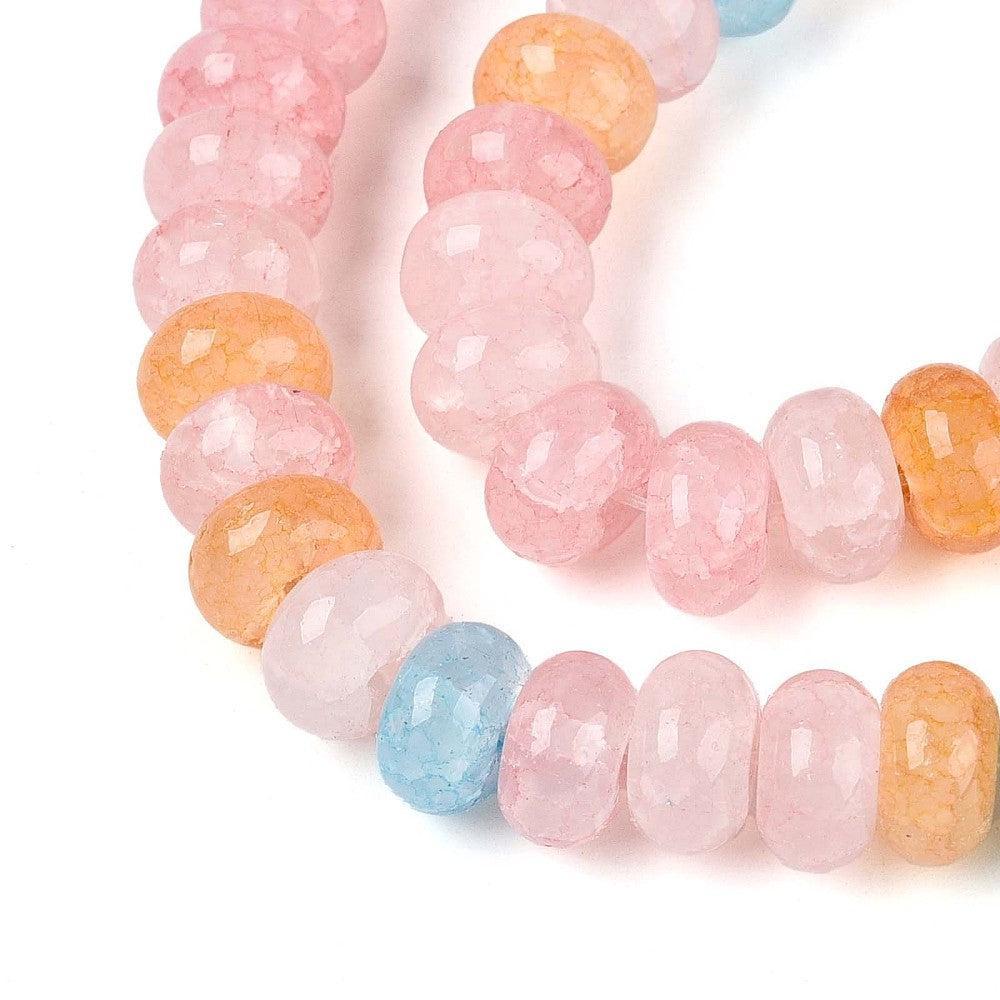 Glaskralen Rondel Imitatie Edelsteen Multicolor 8mm - ±25 stuks-Kralen-Kraaltjes van Renate