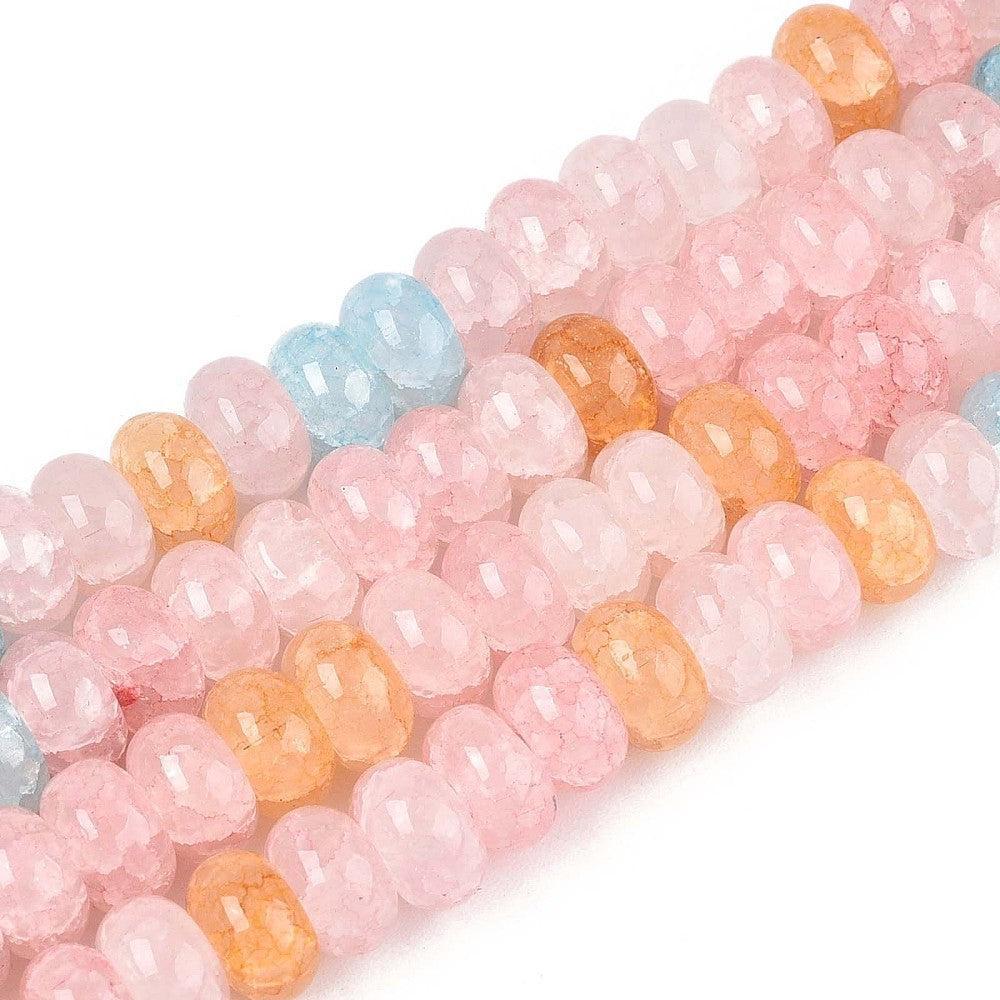 Glaskralen Rondel Imitatie Edelsteen Multicolor 8mm - ±25 stuks-Kralen-Kraaltjes van Renate