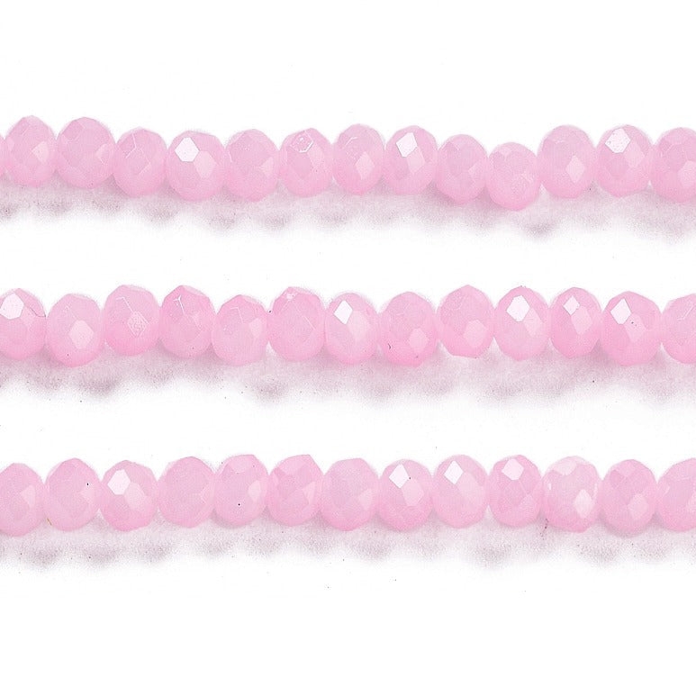Glaskralen Rondel Lichtroze 4x3mm - ± 54 stuks-Kralen-Kraaltjes van Renate