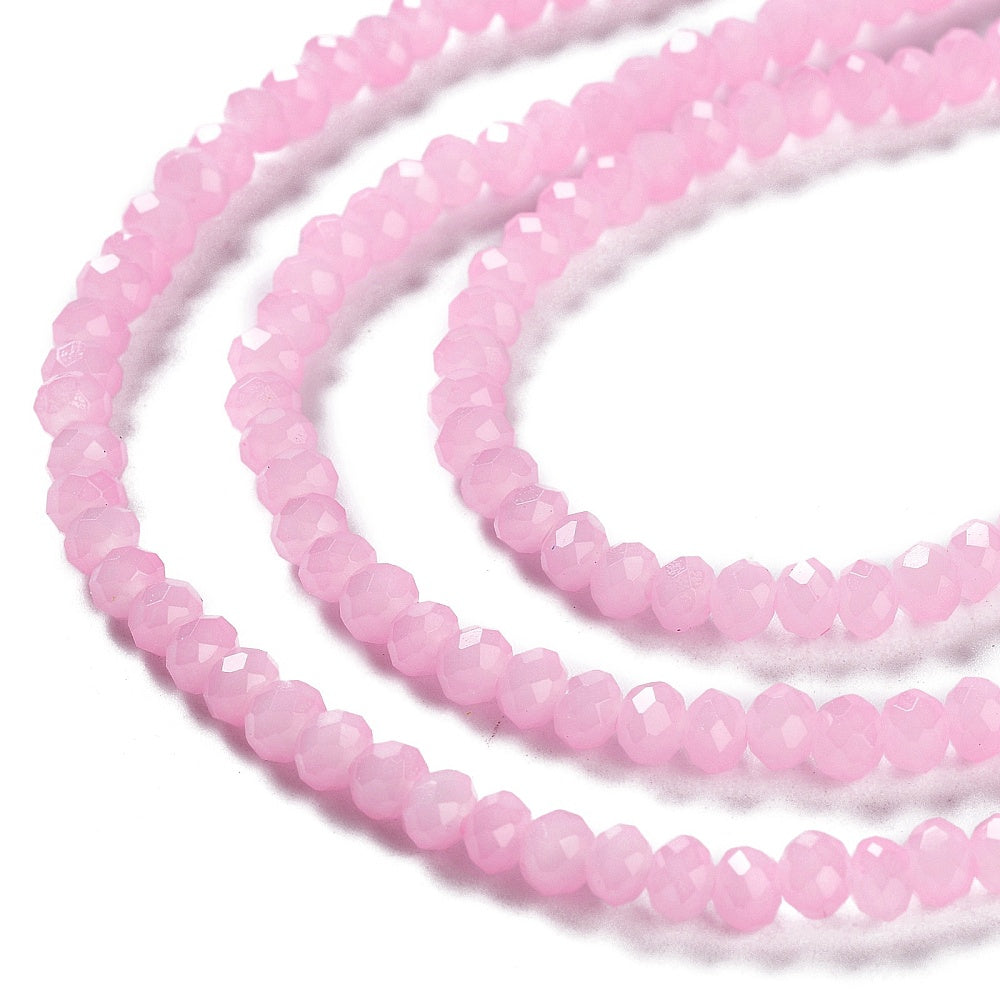 Glaskralen Rondel Lichtroze 4x3mm - ± 54 stuks-Kralen-Kraaltjes van Renate