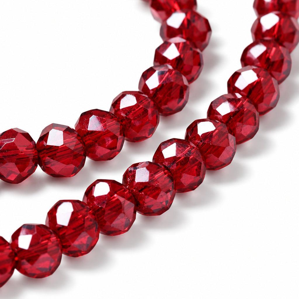 Glaskralen Rondel Rood 4x3mm - ± 66 stuks-Kralen-Kraaltjes van Renate