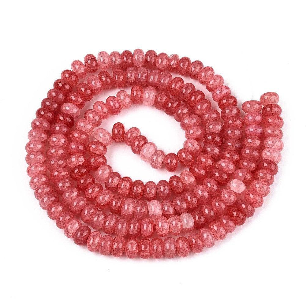 Glaskralen Rondel Rood 8x5mm - per 25 stuks-Kralen-Kraaltjes van Renate