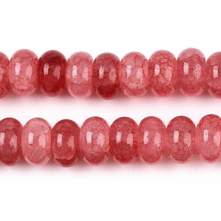Glaskralen Rondel Rood 8x5mm - per 25 stuks-Kralen-Kraaltjes van Renate