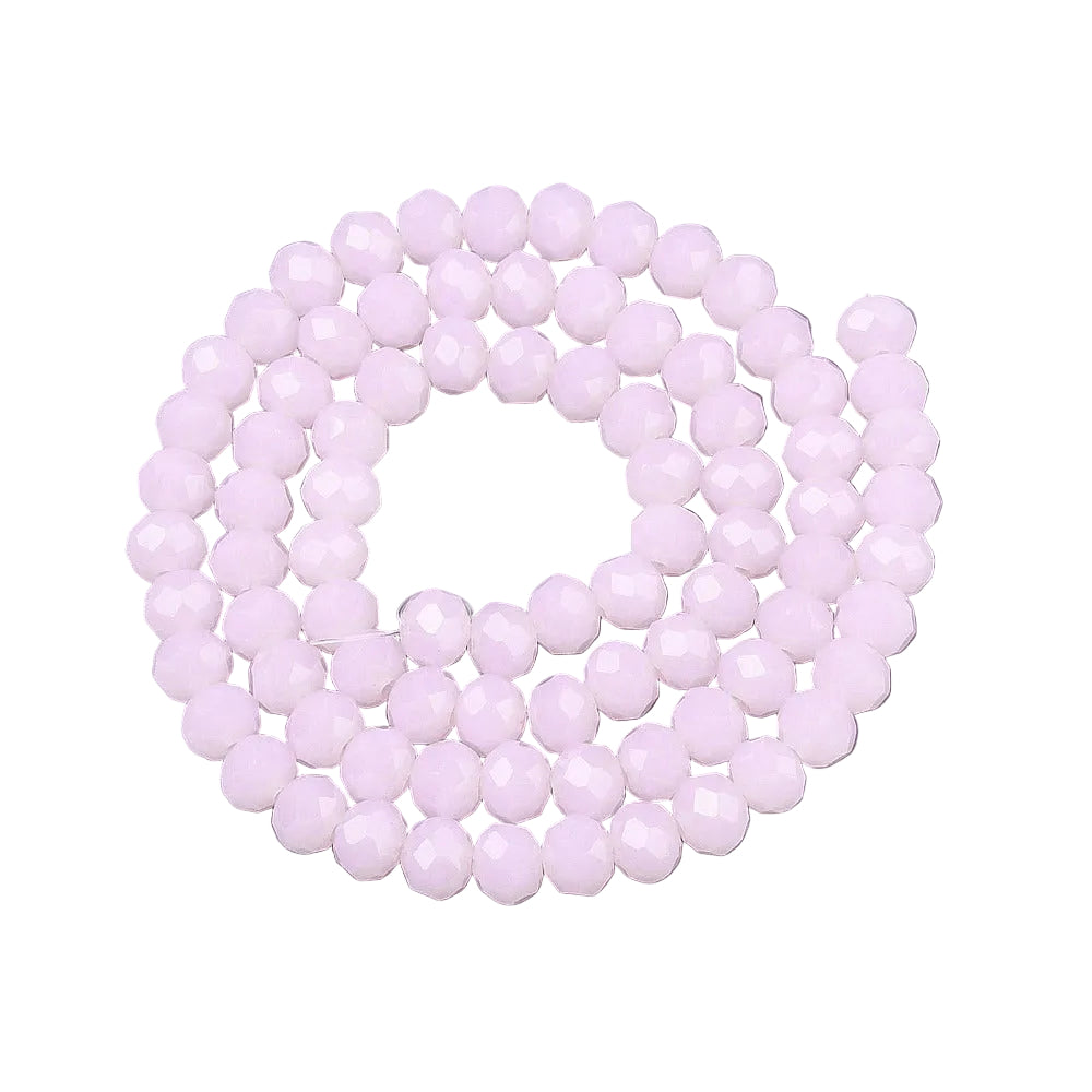 Glaskralen Rondel Roze 6x5mm - ± 41 stuks-Kralen-Kraaltjes van Renate