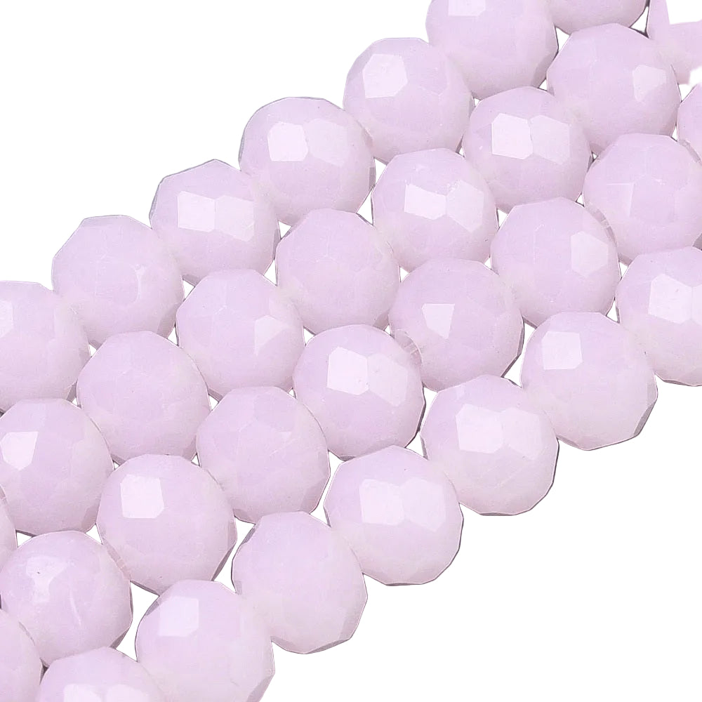 Glaskralen Rondel Roze 6x5mm - ± 41 stuks-Kralen-Kraaltjes van Renate