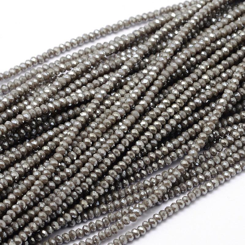 Glaskralen Rondel Taupe 3x2mm - per streng (± 140 stuks)-Kralen-Kraaltjes van Renate