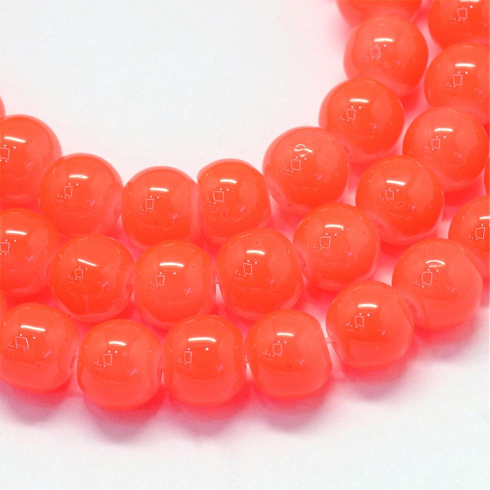 Glaskralen Shine coral 6mm - per streng-Kralen-Kraaltjes van Renate