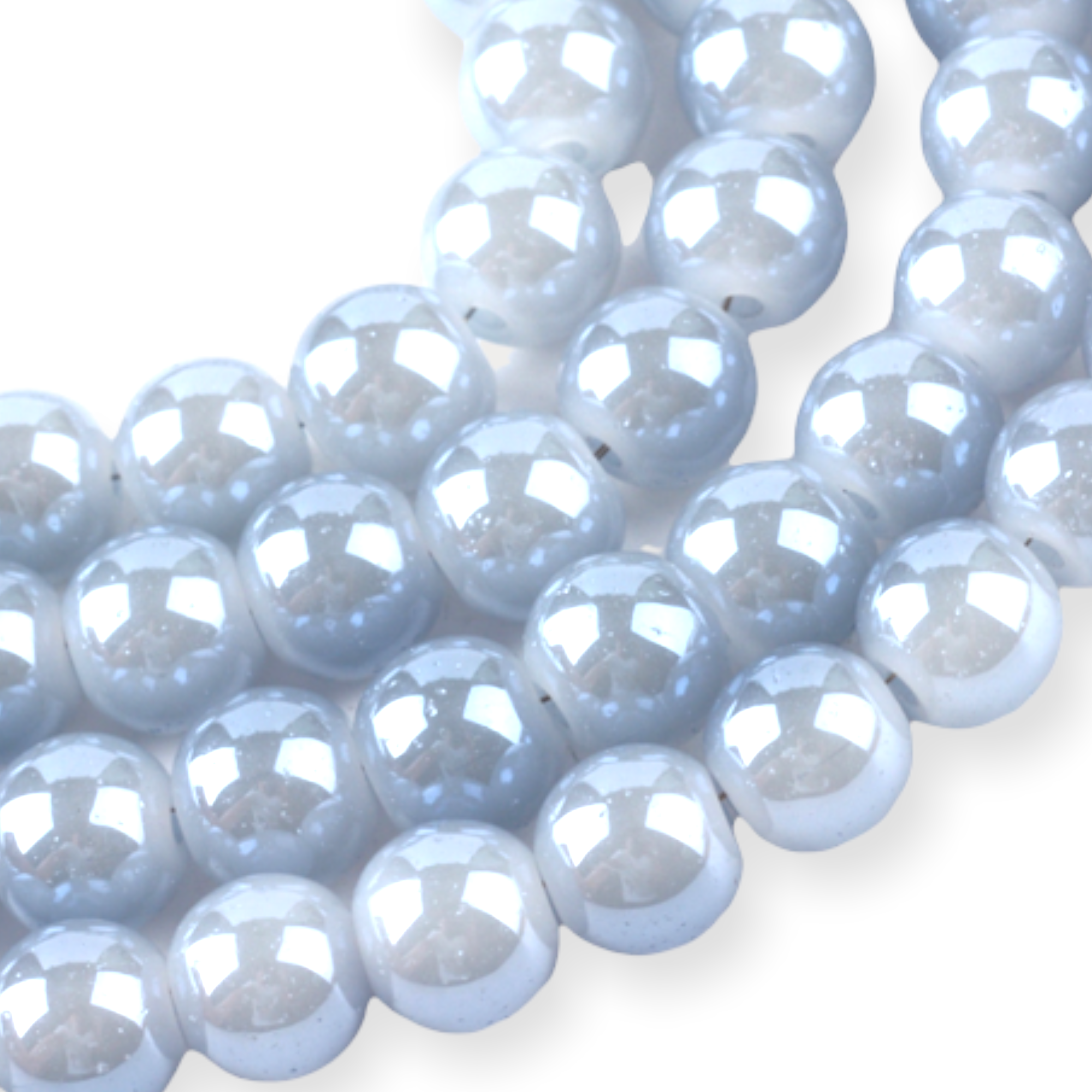 Glaskralen Shine grijs wit 6mm ±45-50 stuks-Kralen-Kraaltjes van Renate