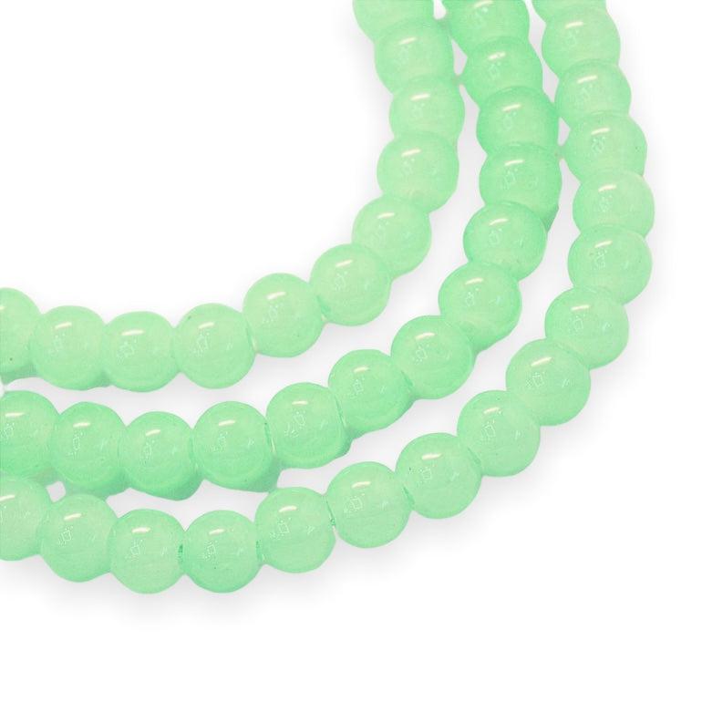Glaskralen Shine groen 6mm ±140 stuks-Kralen-Kraaltjes van Renate