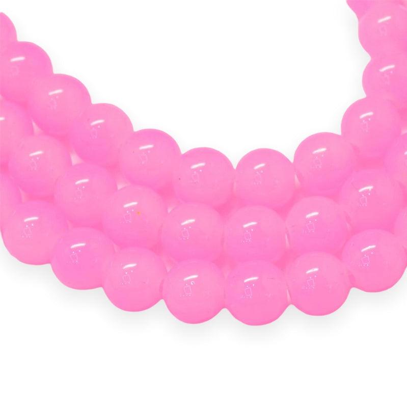 Glaskralen Shine hot pink 6mm ±140 stuks-Kralen-Kraaltjes van Renate