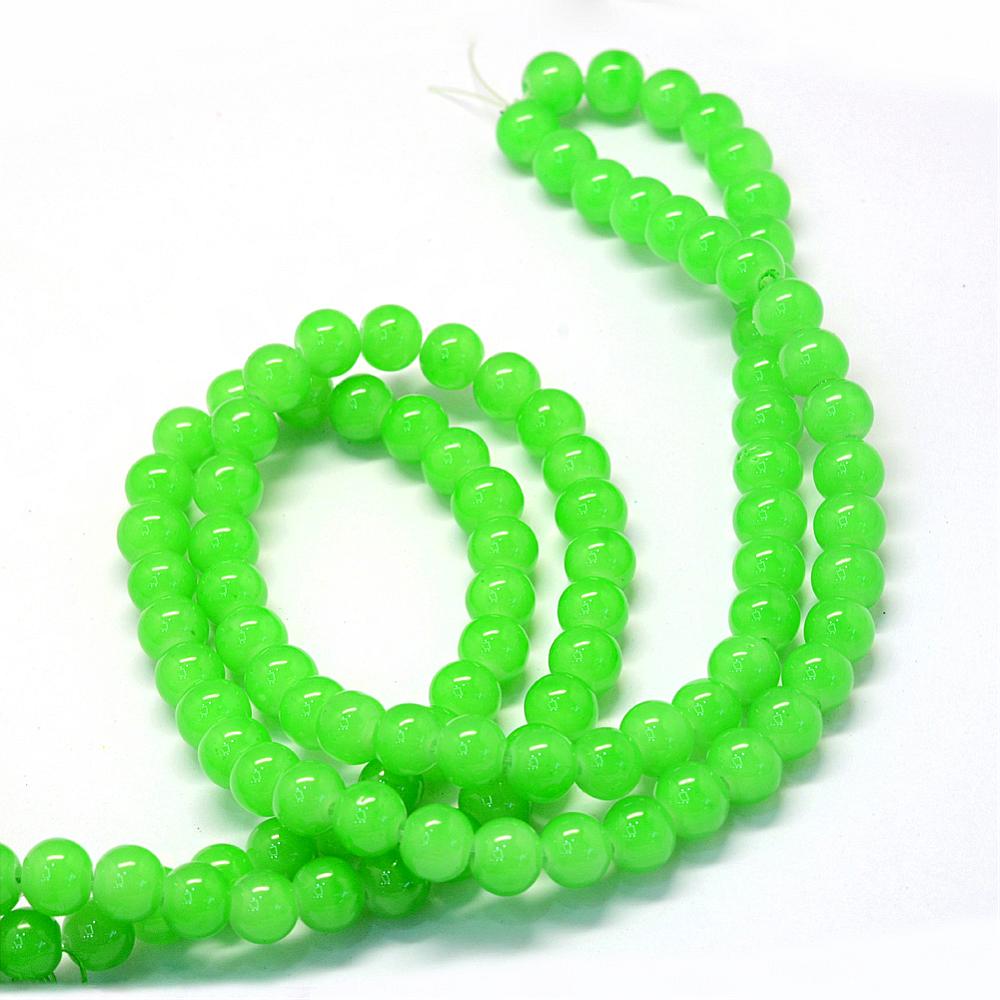 Glaskralen Shine lime green 6mm ±140 stuks-Kralen-Kraaltjes van Renate