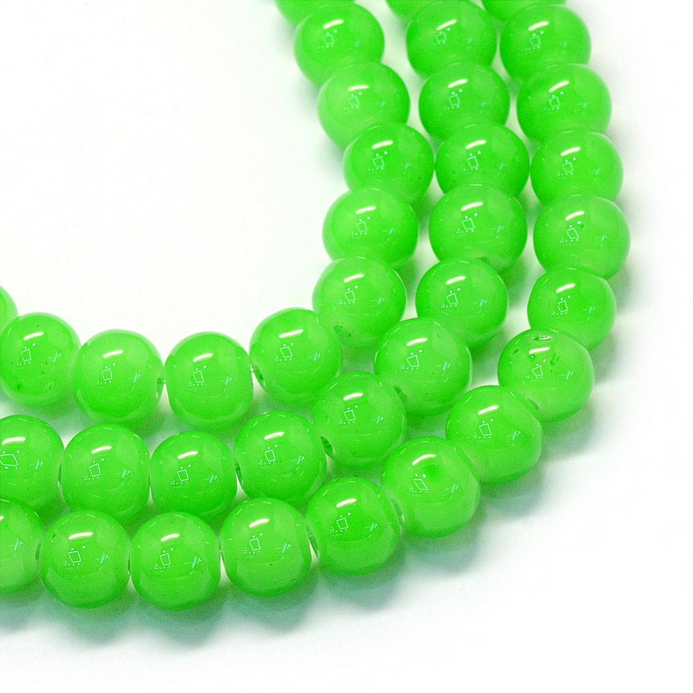 Glaskralen Shine lime green 6mm ±140 stuks-Kralen-Kraaltjes van Renate