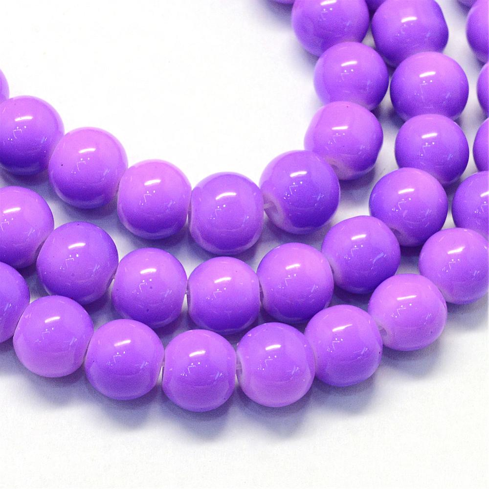 Glaskralen Shine medium orchid 6mm ±140 stuks-Kralen-Kraaltjes van Renate