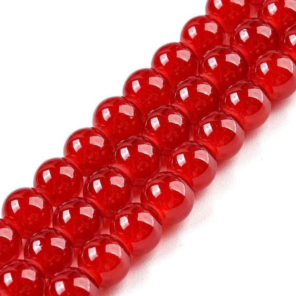Glaskralen Shine rood 6mm ±140 stuks-Kralen-Kraaltjes van Renate