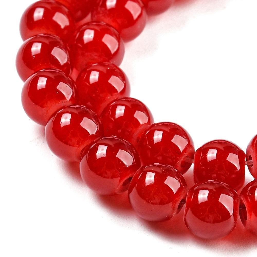 Glaskralen Shine rood 6mm ±140 stuks-Kralen-Kraaltjes van Renate