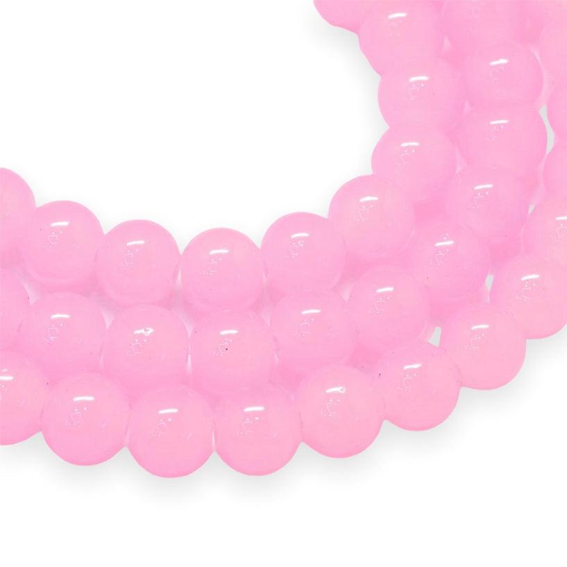 Glaskralen Shine roze 6mm ±140 stuks-Kralen-Kraaltjes van Renate